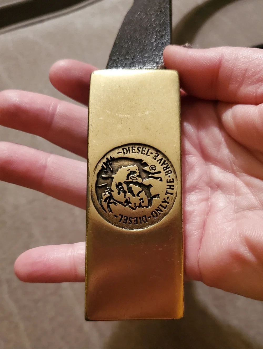 Diesel Only The Brave Espresso Color Italian Leather belt RARE Vintage EUC 90cm